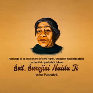 Sarojini Naidu Punyatithi marketing poster