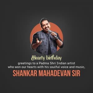 Shankar Mahadevan Birthday graphic