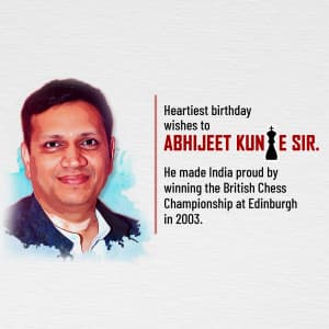 Grandmaster Abhijeet Kunte Birthday marketing poster