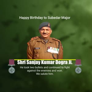 Subedar Sanjay Kumar Birthday flyer