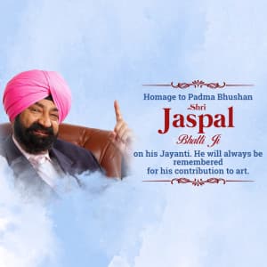 Jaspal Bhatti Jayanti graphic