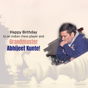 Grandmaster Abhijeet Kunte Birthday marketing flyer