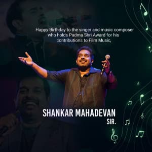 Shankar Mahadevan Birthday whatsapp status poster