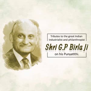 G.P Birla Punyatithi greeting image