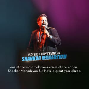 Shankar Mahadevan Birthday event advertisement