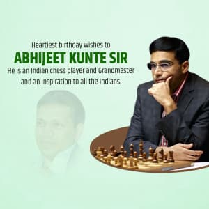 Grandmaster Abhijeet Kunte Birthday event advertisement