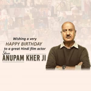 Actor Anupam Kher Birthday greeting image