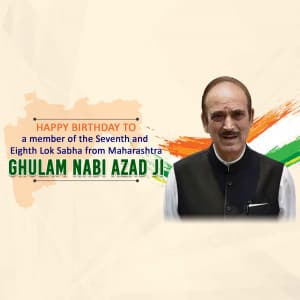Ghulam Nabi Azad Birthday flyer