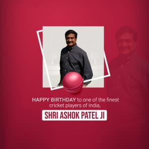 Cricketer Ashok Patel Birthday graphic