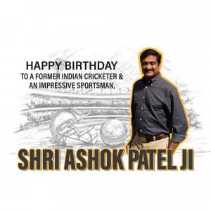 Cricketer Ashok Patel Birthday creative image