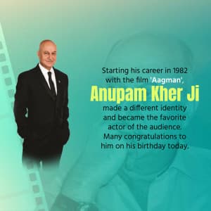 Actor Anupam Kher Birthday creative image