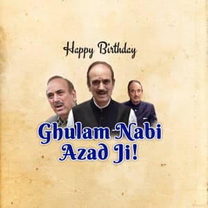 Ghulam Nabi Azad Birthday poster