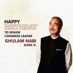 Ghulam Nabi Azad Birthday event poster