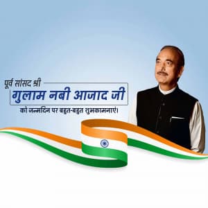 Ghulam Nabi Azad Birthday marketing flyer