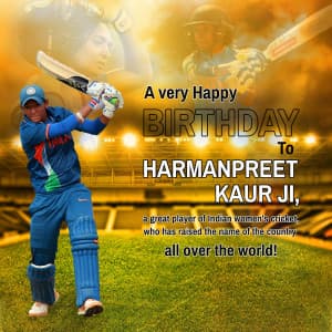 Harmanpreet Kaur Birthday marketing flyer