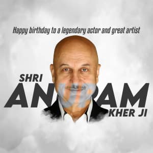 Actor Anupam Kher Birthday event advertisement