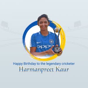 Harmanpreet Kaur Birthday event advertisement