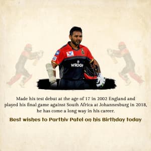 Parthiv Patel Birthday marketing poster