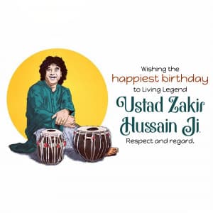 Musician Zakir Hussain Birthday ad post