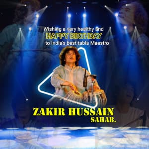 Musician Zakir Hussain Birthday greeting image