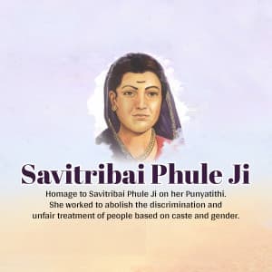Savitribai Phule Punytithi greeting image