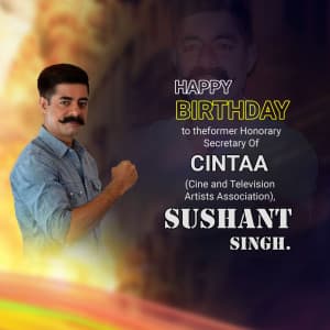 Sushant Singh Birthday marketing flyer