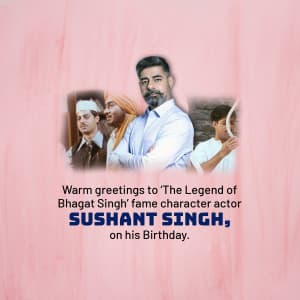 Sushant Singh Birthday whatsapp status poster