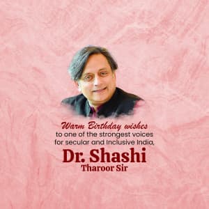 Shashi Tharoor Birthday greeting image