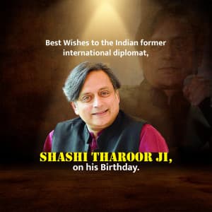 Shashi Tharoor Birthday marketing poster
