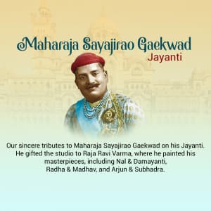 Sayajirao Gaekwad Jayanti greeting image