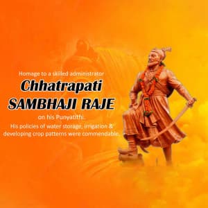 Chhatrapati Sambhaji Maharaj Punyatithi marketing poster