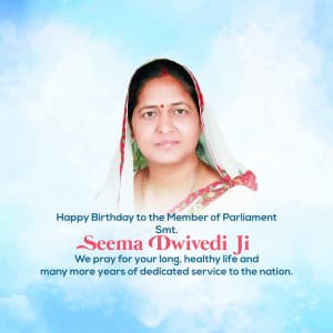 Seema Dwivedi Birthday marketing flyer