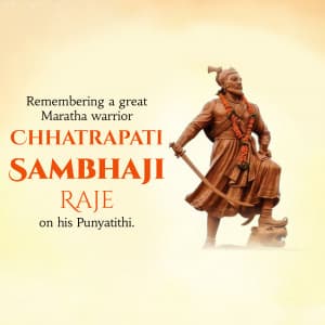 Chhatrapati Sambhaji Maharaj Punyatithi marketing flyer