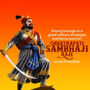 Chhatrapati Sambhaji Maharaj Punyatithi creative image