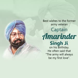 Amarinder Singh Birthday advertisement banner