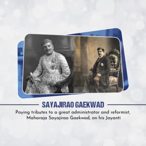 Sayajirao Gaekwad Jayanti marketing flyer