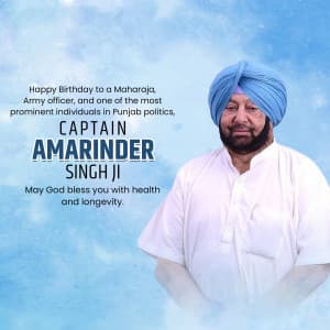 Amarinder Singh Birthday marketing poster