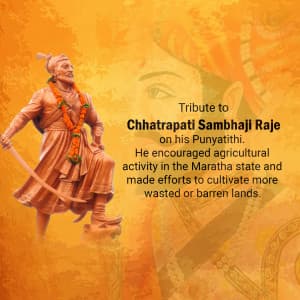 Chhatrapati Sambhaji Maharaj Punyatithi event advertisement