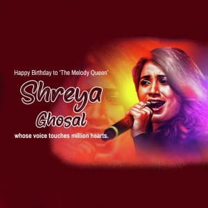 Shreya Ghoshal Birthday marketing poster