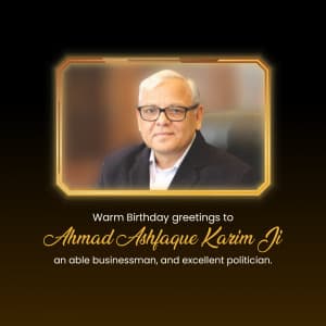 Ahmad Ashfaque Karim Birthday Facebook Poster