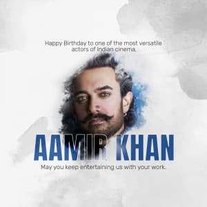 Aamir Khan Birthday whatsapp status poster