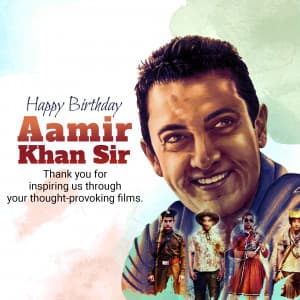 Aamir Khan Birthday Facebook Poster