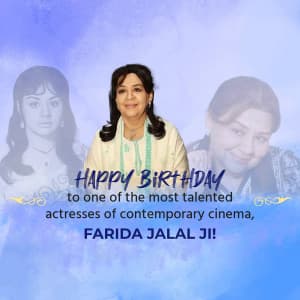 Farida Jalal Birthday marketing poster
