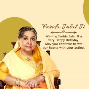 Farida Jalal Birthday creative image