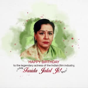 Farida Jalal Birthday whatsapp status poster