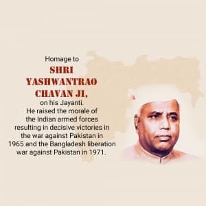 Yashwant Rao Chavan Jayanti poster Maker