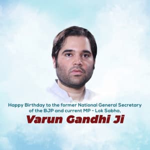 Varun Gandhi Birthday marketing flyer