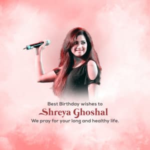 Shreya Ghoshal Birthday event advertisement