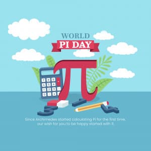 World Pi Day whatsapp status poster