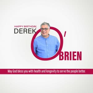 Derek O'Brien Birthday event poster